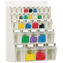 Lockweiler - Casier transparent H684xl600xP185mm 18 x a, 6 x b, 5 x c, 4 x d plastique blanc