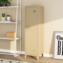 [en.casa] - Casillero metálico Kurikka con 3 compartimientos acero 137x38x38 cm - Color camello