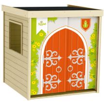 Soulet - Casita de Madera Infantil con Cortina Princesse 120x120x155 cm - Casita de Juegos para Niños - Cabaña de Madera para Jardín - Diseño de