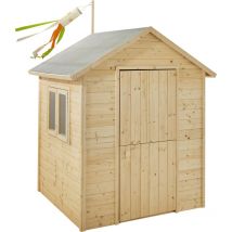 Soulet - Casita de Madera para Niños Garance 160x120x120 cm - Casita Infantil de Exterior - Cabaña de Madera para Jardín - Fácil Montaje - Diseño