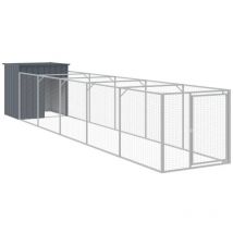 Helloshop26 - Casita para perros con patio 110 x 609 x 110 cm antracita 020043466