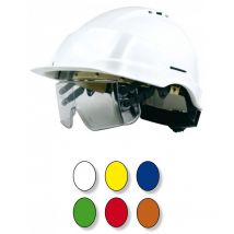 Blauer Helm mit unter dem Visier integrierter Brillenmaske singer - CASIRISBLE2