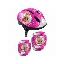 Casque + Coudieres/Genouilleres Stamp Barbie - Rose - Enfant