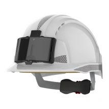 JSP - Casque de sécurité crémaillère ventilé porte badge EVOLite - CR2 Gris Blanc