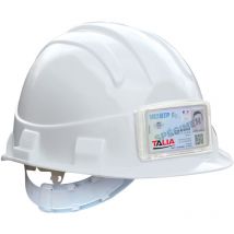 Casque de chantier opale blanc avec porte badge spécial btp Taliaplast 564271