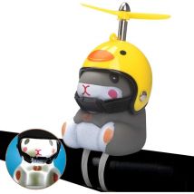 Casque de sonnette de vélo avec lumière mignonne hamster klaxon de vélo décoration de tableau de bord (casque de caneton)