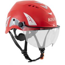 Casque de protection Superplasma hp Hi Viz avec visière - couleur:rouge - Kask