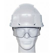 Casque de chantier iris 2 avec porte-badge blanc Auboueix 0271PBC