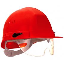 Casque Taliaplast polyéthylène à molette avec lunette intégrée Visiocéanic Rouge- 564826