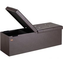Casaria Pouf Cassapanca 115x40x40cm con Coperchio Pieghevole xl Brown (en)