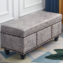 Shally Dogan - Cassapanca Contenitore Ecopelle Divano Panca Pouf Contenitore 80x40x43 cm Grigio