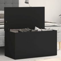 Furniture Limited - Cassapanca Nera 84x42x46 cm in Legno