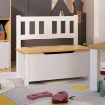 Cassapanca pour la porte de banc pour enfants Jouet en bois chambre pour enfants Couleur : Blanc et chêne