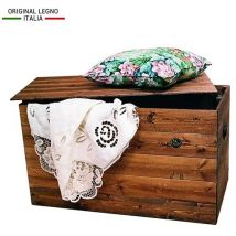 Cassapanca in legno Contenitore Baule Panca made in italy Mod. Titti L100 x P45 x 45H
