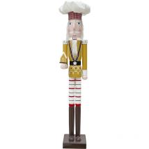 Mediawave Store - Casse-Noisette Chef Soldat 120cm 433059 Décorations de Noël avec Maison