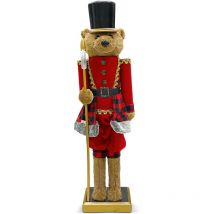 Casse-Noisette Ours 392051 Soldat Rouge avec Hache 80H cm Décoration de Noël
