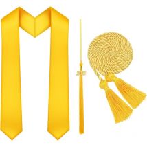 Ensemble de 3 cordons de remise des diplômes, cordons d'honneur 2021 et étole de remise des diplômes unisexe adulte pour accessoires de robe de