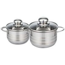 Lot De 2 Faitouts - Fackelmann - Elo Brillant - Acier Inoxydable - Sans Pfas - 12 Et 14 Cm