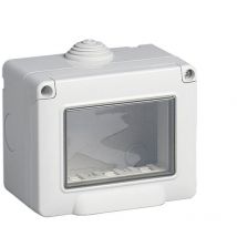 Cassetta con coperchio idrobox per esterno a 3 posti compatibile con vimar plana custodia per interruttori ip55