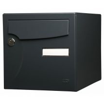 Cassetta postale standardizzata 2 porte esterne Renz acciaio antracite opaco Renz