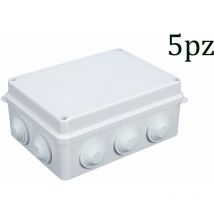 Cassetta derivazione 5pz 10 fori passacavo stagna 15x11 impermeabile coperchio