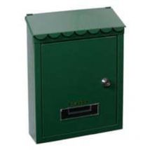 Cassetta postale media con tetto e chiave a cilindro verde - cm.21x7x30h. - colore verde
