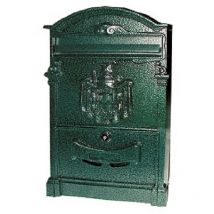 Cassetta posta in alluminio Verde Martellato per esterni mod.GLORIA - postale lettere