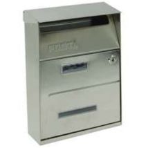 Cassetta portariviste per esterni in acciaio inox satinato - cm.21,5x10,5x33h. - acciaio inox 18/10 satinato
