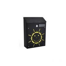 Cassetta Postale Buca Portalettere con Serratura + 2 chiavi misure 21x8 x h30 cm – decorazione sole