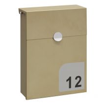Tondo m E6735-SIL Cassetta Postale Indiviuale con Segnaletica di Numero, Personalizzabile, Dimensione m(din A4 e Riviste), Cassetta della Posta da