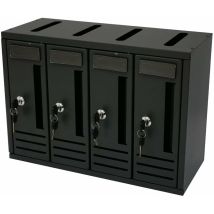 Artigianferro - Briefkasten für mehrfamilienhäuser, modularer, wandmontierter, für den Außenbereich aus Stahl Made in Italy -4 Fächer
