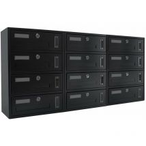 Gemeinschaftlicher Wandbriefkasten mit modularem Briefschlitz Made in Italy -12 Fächer / Anthrazit
