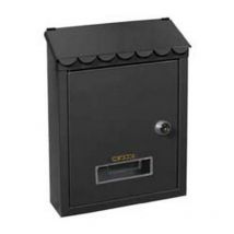 Cassetta postale media con tetto e chiave a cilindro nera - CM.21X7X30H. - colore nero