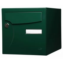 Cassetta delle lettere standardizzata 2 porte esterne Renz acciaio verde lucido Renz