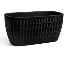 Cassetta rettangolare in resina 'Tyle' 60 cm. Nero