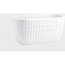 Cassetta rettangolare in resina 'Tyle' 60 cm. Bianco