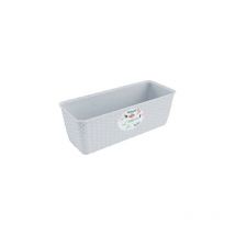 Cassetta + riserva natural Stefanplast pp rattan bianco cm 50x18 h.cm 16 (3 pezzi) Stefanplast