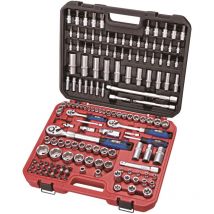 Cassetta utensili set chiavi a bussola 155pz +cricchetti 1/2′′- 1/4′′- 3/8′′ Airtec