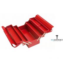 Utilia - Cassetta porta utensili porta attrezzi a 5 scomparti 45x20x20 in metallo
