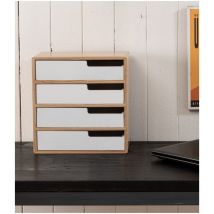 Cassettiera 4 Cassetti 30 cm in Legno da Tavolo Scrivania