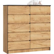 Akord - Cassettiera K120 Quercia Craft 120 cm 10 cassetti 120x40x121 cm