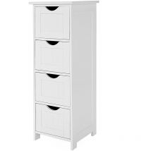 Songmics - vasagle Cassettiera da Bagno con 4 Cassetti, Mobiletto Autoportante per Soggiorno, Camera da Letto, Corridoio, Cucina, in Legno, 30 x 30 x