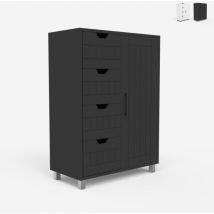 Ahd Amazing Home Design - Meuble de salle de bain et chambre armoire 4 tiroirs 2 étagères Rendel - Gris