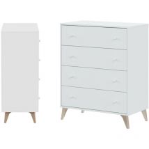 Cassettiera Camera da Letto Settimino Bianco in Legno 77x40x95h