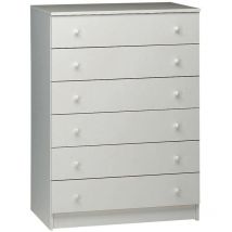 Cassettiera bianca con 6 cassetti 77x47x107 cm