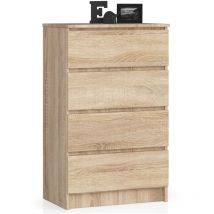 Abamihome - Cassettiera akord K60 Cassettiera Sonoma Quercia 60 cm 4 cassetti 60x40x99 cm