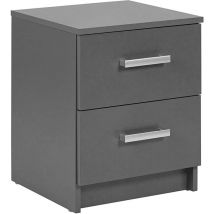 Cassettiera comodino elenzio 2 cassetti 41,2x40x58H cm grigio grafite