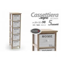 Webmarketpoint - Cassettiera decoro home Stretta 5 cassetti, fornita montata