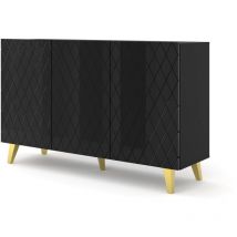 Bim Furniture - Cassettiera diuna 145 cm 3D su gambe lucide su mandrini