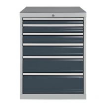 Bedrunka+hirth - Cassettiera H1019xL705xP736mm grigio chiaro/grigio antracite 6 cassetti